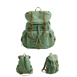 Men's Retro Outdoor Large Capacity Multi-Pocket Canvas Backpack