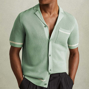 Camisa informal de punto de manga corta para hombre