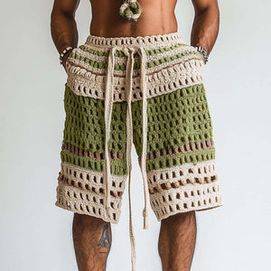 Shorts de playa trenzados para hombre