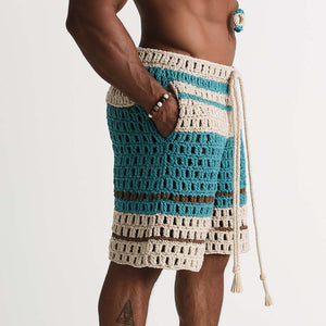 Shorts de playa trenzados para hombre