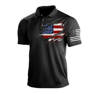 Lässiges Poloshirt mit USA-Flagge