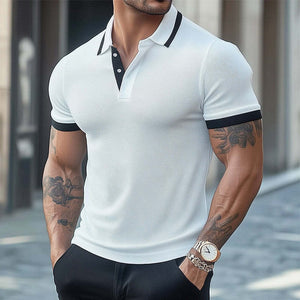 Polo de punto clásico básico de verano cómodo para hombre