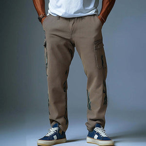 Men's Early Spring Fashion Retro Printed Casual Pants