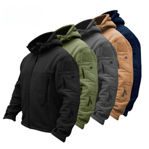 CHAQUETA DE POLAR CÁLIDA PARA EXTERIORES, CHAQUETA CON CAPUCHA, SUDADERA CON CAPUCHA