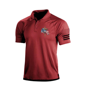 POLO RAGLÁN CON ESTILO Y GRÁFICO DE LA BANDERA DE EE. UU.