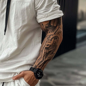 Sudadera con capucha de manga corta de algodón liso para hombre