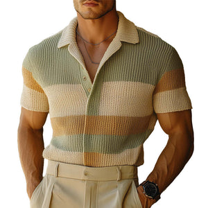 Men's Spring Fashion Simple Woven Slim Short Sleeve Shirt