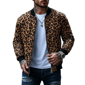 Chaqueta bomber con estampado de leopardo para hombre de Basics