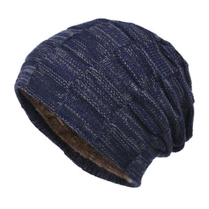 Gorro de punto de lana gruesa de terciopelo para hombre