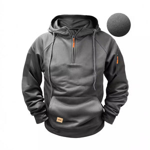 SUDADERA CON CAPUCHA, CREMALLERA Y MULTIBOLSILLOS, DEPORTIVA Y DE OCIO