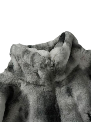 Chaqueta urbana resistente de lana de cordero sintética con efecto tie-dye