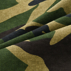 Chaqueta de solapa retro de lona de camuflaje para hombre