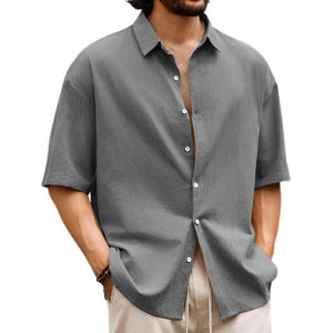 Camisa hawaiana informal de manga corta para hombre
