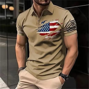 Lässiges Poloshirt mit USA-Flagge