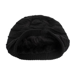 Gorro de punto cálido con forro de felpa vintage para hombre