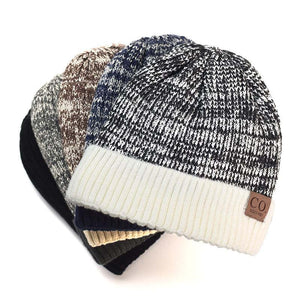 Gorro grueso y cálido de lana de doble capa para hombre