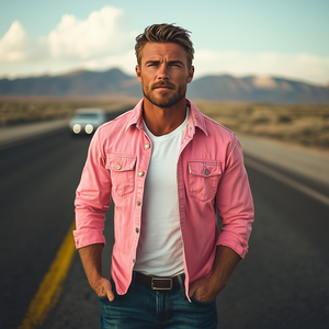 Men's Classic Fashionable Casual Workwear Washed Long-sleeved Shirt