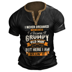 Herren-T-Shirt mit Buchstabendruck, schmale Passform, kurzärmelig, für den Außenbereich, lässig