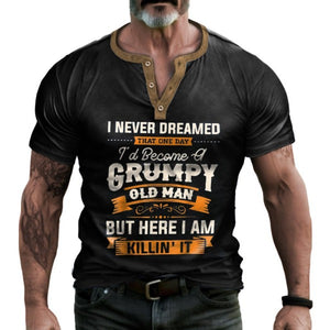 Herren-T-Shirt mit Buchstabendruck, schmale Passform, kurzärmelig, für den Außenbereich, lässig