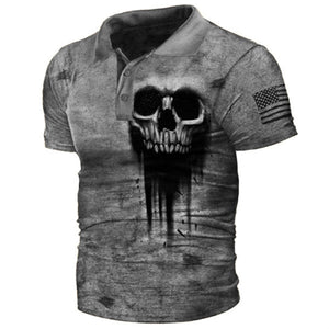 Herren 3D-Druck Poloshirt Lässiges Revers Sportswear Kurzarm T-Shirt