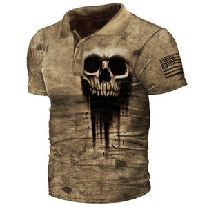 Herren 3D-Druck Poloshirt Lässiges Revers Sportswear Kurzarm T-Shirt