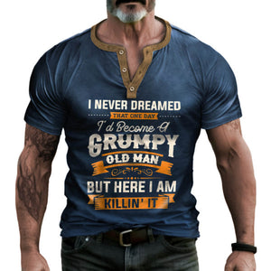 Herren-T-Shirt mit Buchstabendruck, schmale Passform, kurzärmelig, für den Außenbereich, lässig
