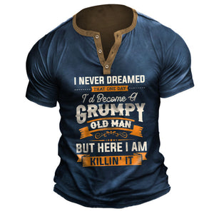 Herren-T-Shirt mit Buchstabendruck, schmale Passform, kurzärmelig, für den Außenbereich, lässig