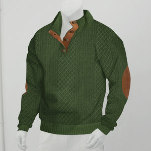 SUDADERA DE PUNTO JACQUARD CASUAL DE MANGA LARGA CON CUELLO ALTO PARA HOMBRE, PARA EXTERIORES, PRIMAVERA Y OTOÑO 2024