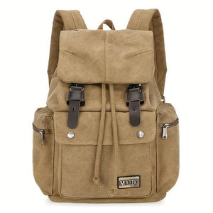 Men's Retro Outdoor Large Capacity Multi-Pocket Canvas Backpack