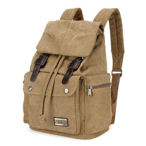 Men's Retro Outdoor Large Capacity Multi-Pocket Canvas Backpack