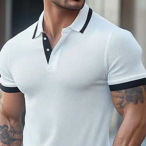 Polo de punto clásico básico de verano cómodo para hombre
