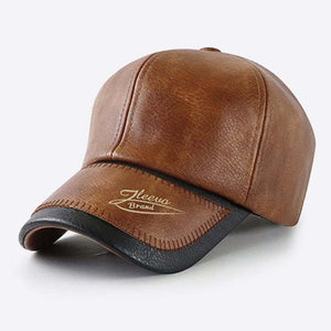 Men's Vintage Plush Warm Leather Baseball Cap