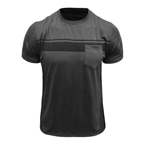 Camiseta informal de manga corta con cuello redondo y estampado para hombre