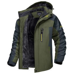 Chaqueta con capucha para hombre, chaqueta de esquí, chaqueta polar para senderismo, invierno y exteriores