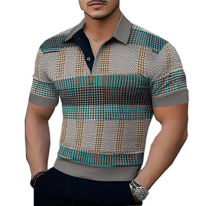 Camiseta de cuello polo estampada, cómoda y agradable para la piel, de verano para hombre