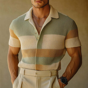 Men's Spring Fashion Simple Woven Slim Short Sleeve Shirt