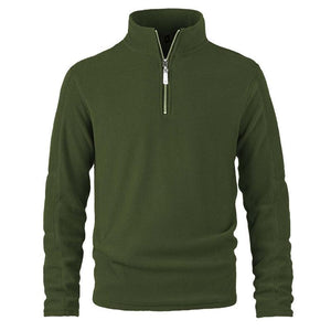 Sudadera polar retro informal de color liso con media cremallera para hombre