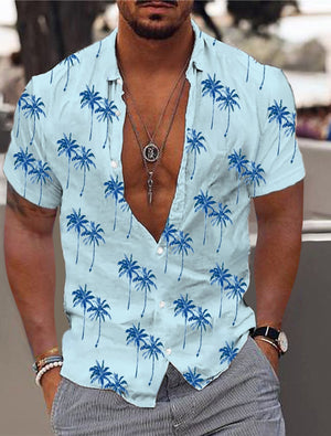 Camisa hawaiana con diseño de árboles Aloha para hombre