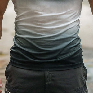 Camiseta de algodón de manga corta con estampado degradado para hombre