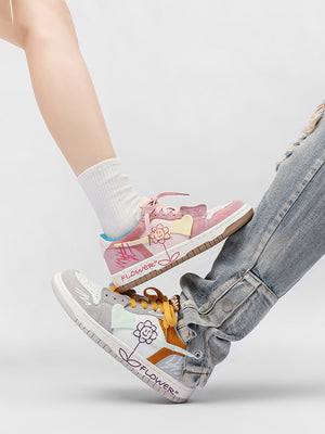 Zapatos de skate de hip hop con diseño de girasol