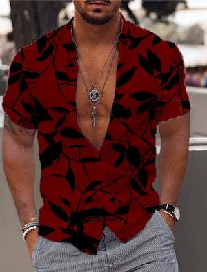 Camisa hawaiana con diseño de hojas Aloha para hombre