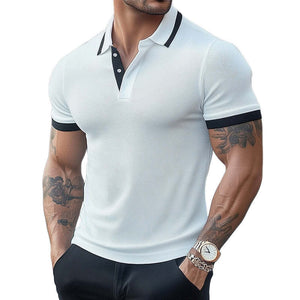 Polo de punto clásico básico de verano cómodo para hombre