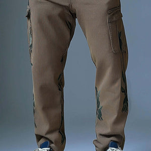 Men's Early Spring Fashion Retro Printed Casual Pants