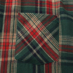 Camisa de manga larga con solapa a cuadros navideña retro informal para hombre