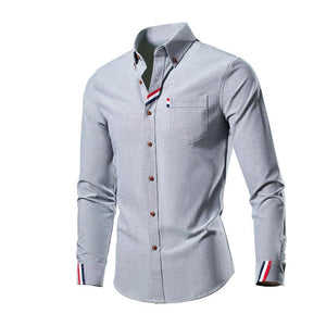 Camisa informal multicolor de manga larga para hombre, camisa holgada