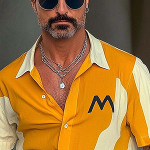 Herren-Kurzarmhemd mit Kontrastdruck