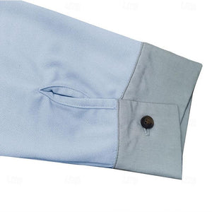 Langarm-Poloshirt mit Revers und Colorblock-Muster für Herren