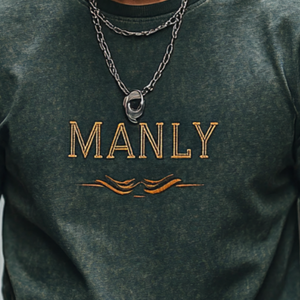 Lässiges Herren-T-Shirt aus Baumwolle mit Buchstabenstickerei und Rundhalsausschnitt, schmale Kurzarm