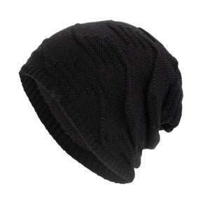 Gorro de punto cálido con forro de felpa vintage para hombre