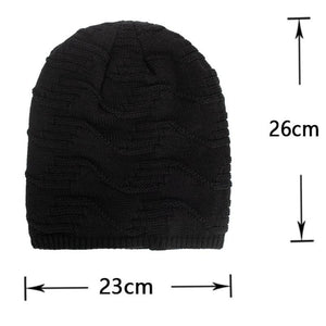 Gorro de punto cálido con forro de felpa vintage para hombre